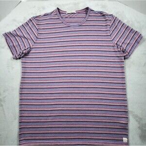 Marine Layer Re-Spun Crew Neck Shirt Mens M/L Multicolored Stripe Tri-Blend Tee